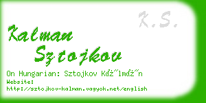 kalman sztojkov business card